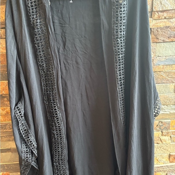 Nordstrom Women’s Beach Cover/Kimono/Light Cardigan Black OS - Picture 2 of 7